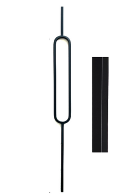 1/2 in. 44 in. Atlas Hollow, wrought iron, single oval baluster in a satin black finish.