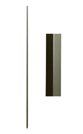 1/2 in. x 44 in. Atlas Hollow straight wrought iron baluster with an ash grey finish.