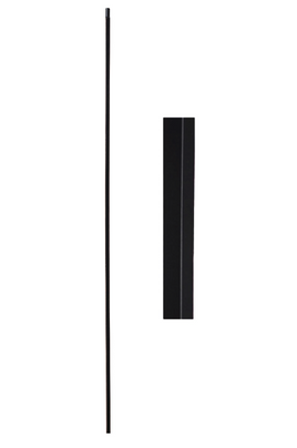 1/2 in. x 44 in. Atlas Hollow straight wrought iron baluster with a satin black finish.
