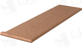 1 X 11-1/2 X 42'' Stair Tread Red oak Mitered  Left Only  Side Around