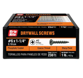 #6 1-1/4 in. Philips Bugle-Head Drywall Screws (1 lb.-Pack)