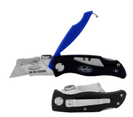 Lock-Back Black Utility Knife with Blade Storage