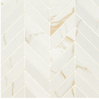 EDEN CALACATTA 12 X 15 MATTE CHEVRON MOSAIC            4pcs/box.   432/crate.    10.04sqft/box