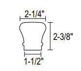 6010RO 2-1/4"  x 2-3/8" Wood  Handrail Red oak  Classic