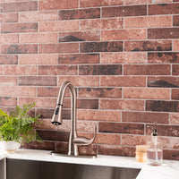 BRICKSTONE CAPELLA RED 2 X 10 MATTE BRICK TILE     32pocs/box.   3200/crate.   5.15sqft/box