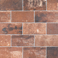 BRICKSTONE CAPELLA RED 5 X 10 MATTE BRICK TILE.  16pcs/box.   1600pcs/crate.   5.55sqft/box