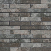 BRICKSTONE CHARCOAL 2 X 10 MATTE BRICK TILE.   32pcs/box.  3200/vrate.   5.15sqft/box