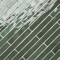 FLAMENCO RACING  GREEN 2 X 18 GLOSY TILE     32pcs/box.   2112pcas/crate   8sqft/box