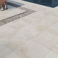 LIVINGSTYLE TRAVERTINO 24 X 24 MATTE PAVER.       4pcs/box.   128pcs/crate.   16sqft/box.
