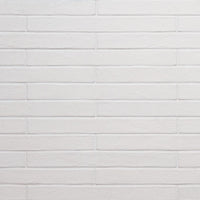 BRICKSTONE  WHITE 2 X 18 MATTE BRICK TILE    32pcs/box.   2112pcs/crate.   8sqft/box