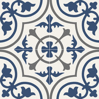 KENZZI ZANZIBAR ENCAUSTIC 8 X8 MATTE TILE.    12pcs/box.  864pcs/crate.   5.16sqft/box