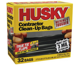 Husky 42 Gal. Heavy-Duty Contractor Clean-Up Bags 32 Count