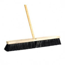 18" DQB Black Poly Pro All Purpose Floor Sweep 3"Trim & 2 Threaded Holes 10642