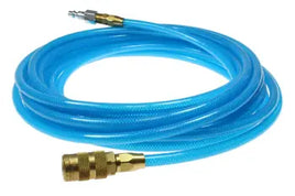 Flexeel Hose, 1/4" x 50', Reusable Fittings, Industrial Six Ball Coupler & Connector, Transparent Blue
