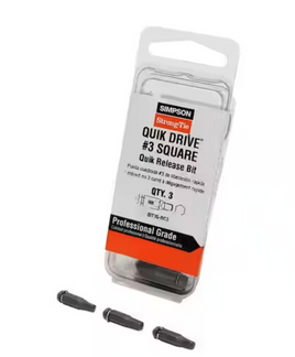 Simpson Strong-Tie Quik Drive #2 Square, Undersized-Drive Bit (3-Pack)