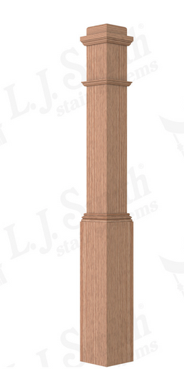 6-1/4-in X 55-in Box newel Post Red Oak  LJ Smith