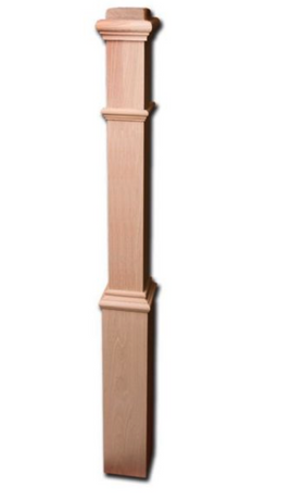 4-1/2″ X 56''  Red oak  Plain Box Newel Post