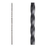 DEFARIA IRON ASH GREY  BALUSTER  DOUBLE TWIST ENDS 1/2 SQUARE HALLOW HEIGTH 44''