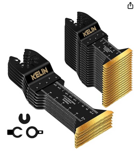 KELIN 2 Extra Long Titanium Oscillating Saw Blade, Oscillating Multitool Blades for Metal and Wood
