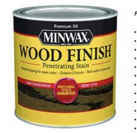 MINWAX 227184444 2718 EBONY WOOD FINISH PENETRATING STAIN 1/2 Pint