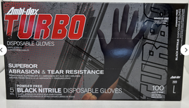 Ambi-dex Turbo Black Gloves Mediun 100 Units