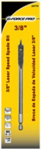G-FORCE 22775 3/8" LAZER SPEED SPADE DRILL BIT