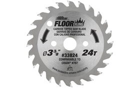 33824 Carbide Tipped Floor King Comparable to Crain® 787, Designed for Toe-Kick 785 & 795 Saw 3-3/8 Inch Dia x 24T ATB, 10 Deg, 1/2 Bevel Bore