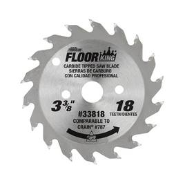 33818 Carbide Tipped Floor King Comparable to Crain® 787, Designed for Toe-Kick 785 & 795 Saw 3-3/8 Inch Dia x 18T ATB, 10 Deg, 1/2 Bevel Bore