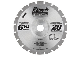 63020 Carbide Tipped Floor King Comparable to Roberts® 10-47-6, Designed for Jamb/Undercut 10-46 & 10-55 Saws 6-3/16 Inch Dia x 20T ATB, 18 Deg, 20mm Concave Bore