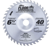 65040 Carbide Tipped Floor King For Crain® Jamb/Undercut Saws 6-1/2 Inch Dia x 40T ATB, 19 Deg, 7/8 Concave Bore