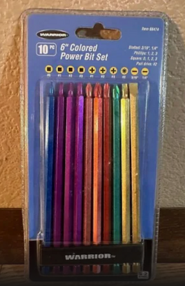 6" Colored Power Bit Set
