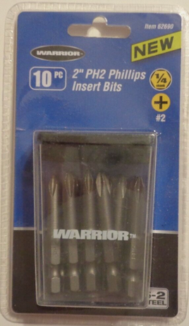 2" PH2 Phillips Insert Bits 10 pcs