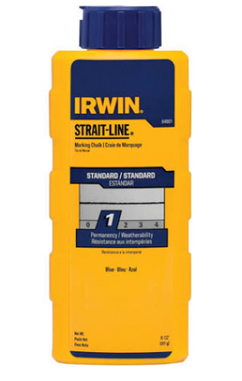 IRWIN STRAIT-LINE 64901 8 OZ BLUE STANDARD MARKING CHALK INTERIOR / EXTERIOR