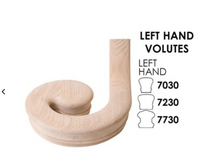 7030 Left Hand Volute Wood Handrail Fitting