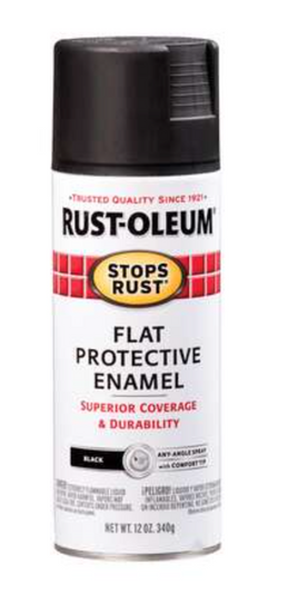 Rust-Oleum Flat Black Stops Rust Spray 12oz