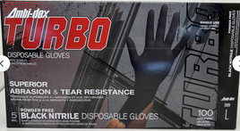 Ambi-dex Turbo Black Gloves Large 100 Units