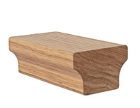 HRWO6084  2-5/8" inches wide and 1-3/4" inches tall. Wood Handrail white oak