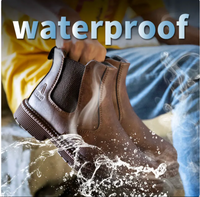 Water Proof Safety Work Shoes For Men Steel Head Leather Boots Male Footwear Indestructible Construction Work Shoes Brown 46 Size