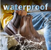 Water Proof Safety Work Shoes For Men Steel Head Leather Boots Male Footwear Indestructible Construction Work Shoes Brown 36 Size