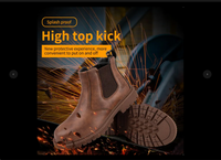 Water Proof Safety Work Shoes For Men Steel Head Leather Boots Male Footwear Indestructible Construction Work Shoes Brown 36 Size