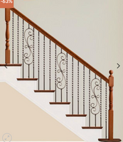 DEFARIA IRON SATIN BLACK  BALUSTER LONG TWIST ENDS 1/2 SQUARE HALLOW  HEIGTH 44'