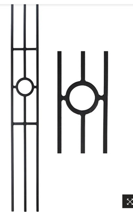 DEFARIA IRON SATIN BLACK  BALUSTER SINGLE RING THREE LEGGED ENDS 1/2 SQUARE HALLOW HEIGTH 44''