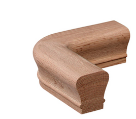 7011 White Oak Level Quarter Turn Wood Handrail Fitting