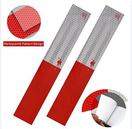 HFT 2 in. x 12 in. Red and White Reflective Strips, 10-Pack