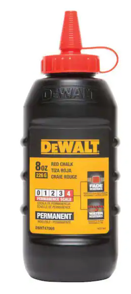 8oz Dewalt  Chalk Reel in Red Permanent 70