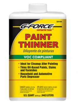 1QT G-FORCE PAINT THINNER PLASTIC BOTTLE VOC COMPLIANT