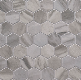 EDEN BARDIGLIO 2 X 2 MATTE HEXAGON MOSAIC         8pcs/box.     504pcs/crate.     7.36sqft/box