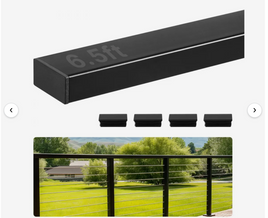 6.5ft Stainless Steel Handrail Rectangular Top Stair Railing for Outdoor