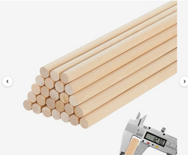 25Pcs Wooden Dowel Rods 1/2 x 12 Inch Natural Wood Sticks for Craft DIY