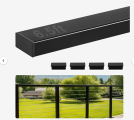 6.5ft Stainless Steel Handrail Rectangular Top Stair Railing for Outdoor